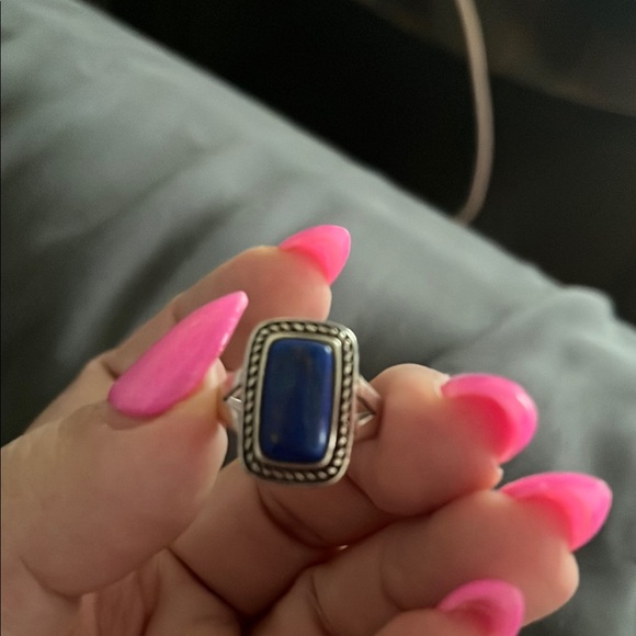 Genuine Lapis and .925 sterling silver ring - Picture 4 of 6